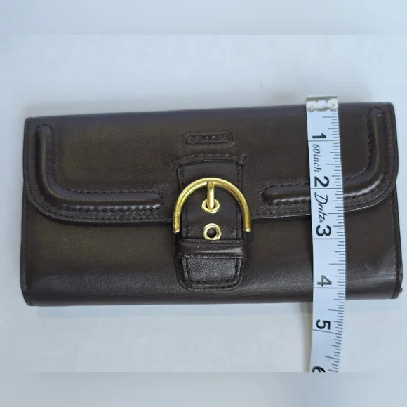 Vintage Coach Chocolate Brown Leather Trifold Wallet - Picture 6 of 6